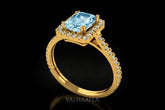 1.86TCW Emerald Cut Moissanite Solitaire Engagement Ring Gold