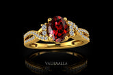 1.16Ct Lab Garnet Infinity Engagement Ring with Moissanite In Gold