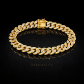 5.20 CT Men’s Iced Cuban Link Bracelet Gold Vermeil Pave