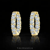 1.01 Ct Inside Out Prong Set Lab Grown Diamond Hoop Earrings In Gold