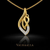 0.80 CT Solid Gold Abstract Open Pendant Necklace with Pave Moissanite