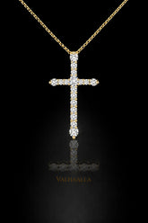 Moissanite Christian Cross Pendant 1.00 CT Round Cut Prong Set