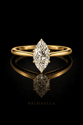 3 CT Marquise Cut Engagement Ring Bezel Set Solitaire Solid Gold