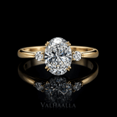 2.55Ct Oval Cut White Lab Created Diamond Solitaire Engagement 14K Gold Ring for Women
