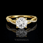 Petite Twist Moissanite Engagement Ring Unique Sustainable for Women 14k Gold Twisted Vine Promise Ring