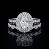 4Ct Oval Moissanite Engagement Ring Set Solid Gold Bridal Ring Set
