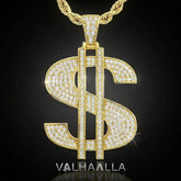 Iced Out Dollar Sign Name Pendant Moissanite Diamond Hip Hop Necklace in White Yellow Rose Gold