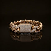 Diamond Cuban Link Bracelet for Men Round Brilliant Diamonds Solid Gold Iced Cuban Bracelet Luxury Hip Hop Jewelry