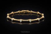 5.64 TCW Bezel Set Diamond Bar Bracelet in Solid Gold Gift for Her