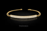 5.50 Ctw Pave Diamond Bar Bracelet Solid Gold Minimalist Anniversary Gift
