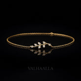 5.05 Ct Leaf Diamond Bracelet in Solid Gold Dainty Stacking Gift