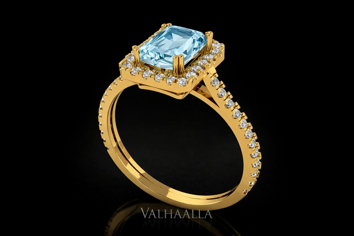 1.86TCW Emerald Cut Moissanite Solitaire Engagement Ring Gold