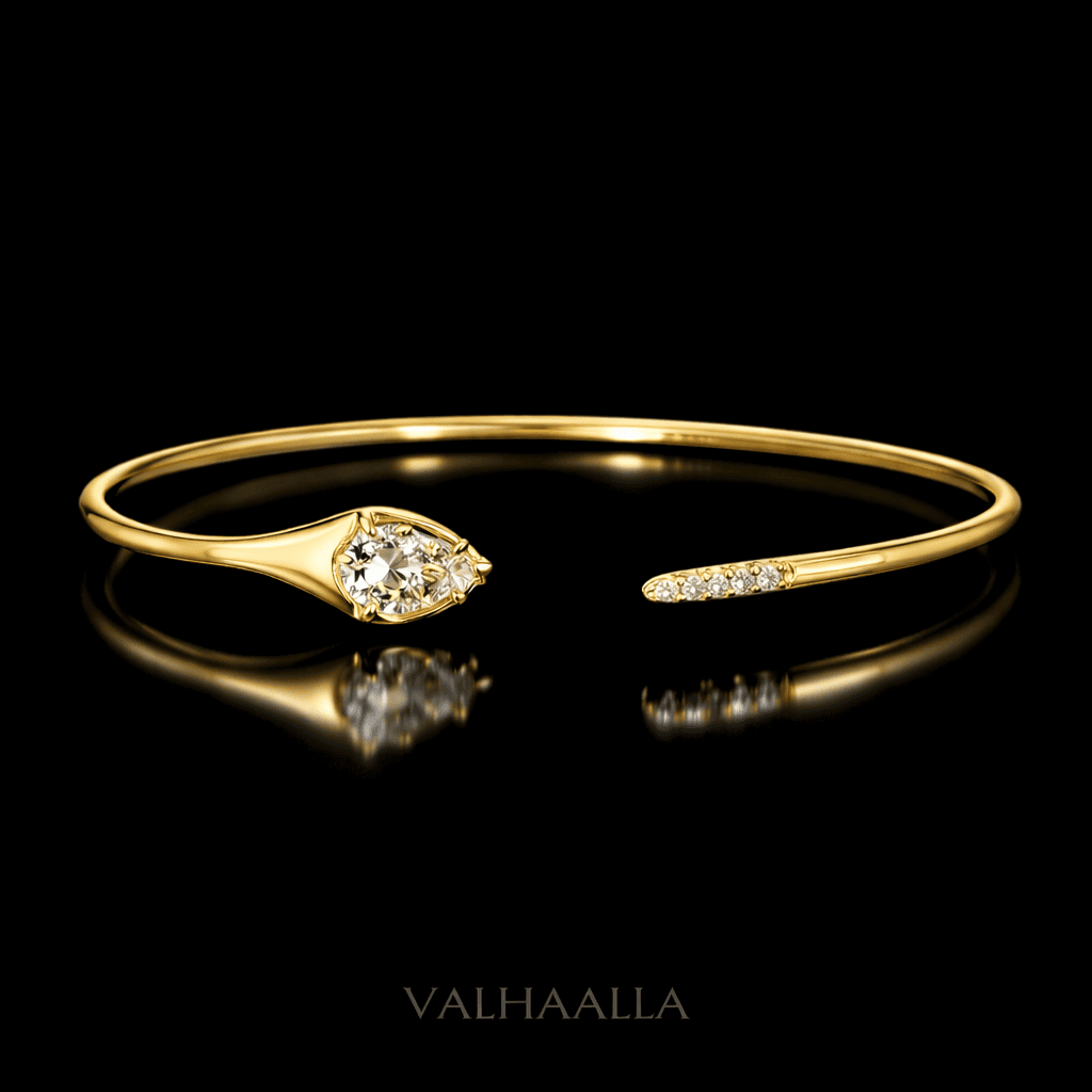 1.25 Ct Diamond Bangle in Solid Gold Ethical Luxury Bracelet for Women