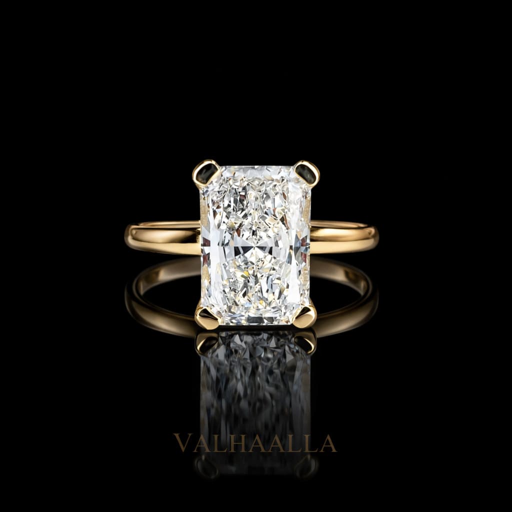 2 Ct Radiant Cut Diamond Engagement Ring in Solid Gold