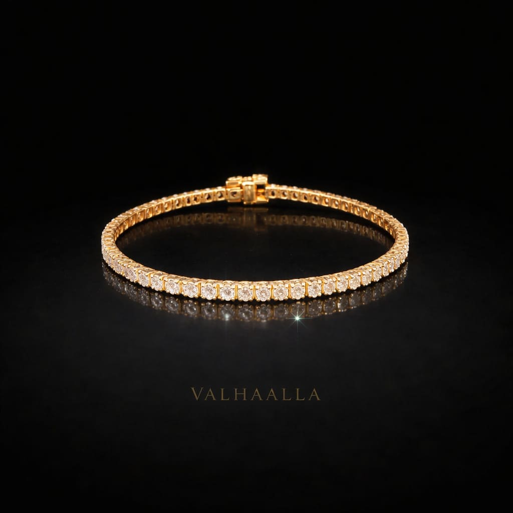Solid Gold 5.91 CT Round Brilliant Diamond Tennis Bracelet Luxury