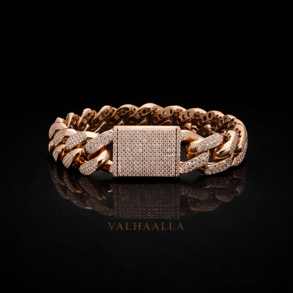 5.64 TCW Pave Diamond Cuban Link Bracelet for Men in Solid Gold
