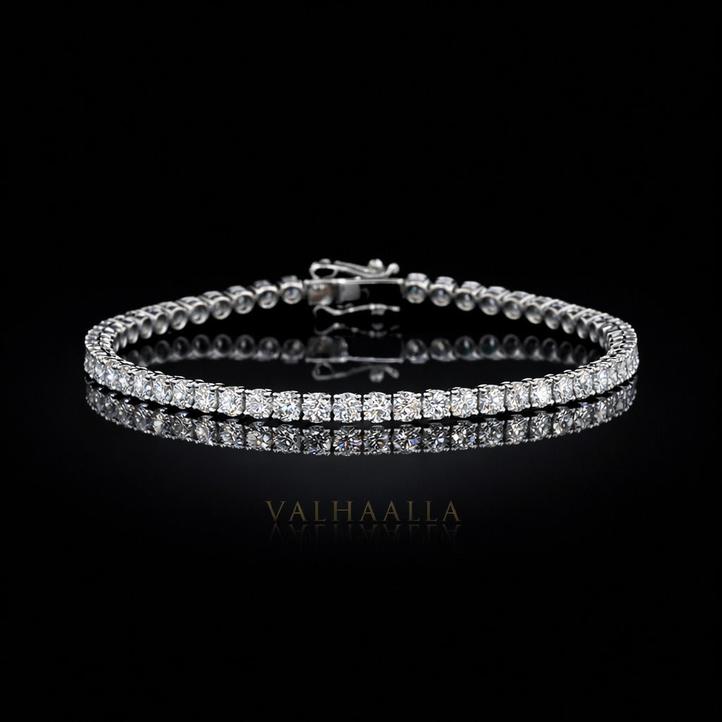 5.53 Ct Round Diamond Tennis Bracelet Solid Gold Women