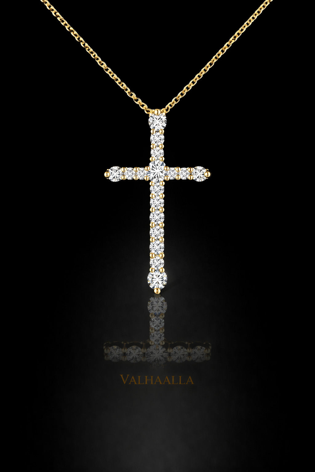 Moissanite Christian Cross Pendant 1.00 CT Round Cut Prong Set