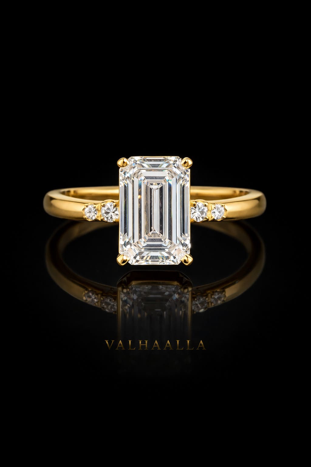 1.50 Ct Emerald Cut Diamond Solitaire Engagement Ring Solid In Gold