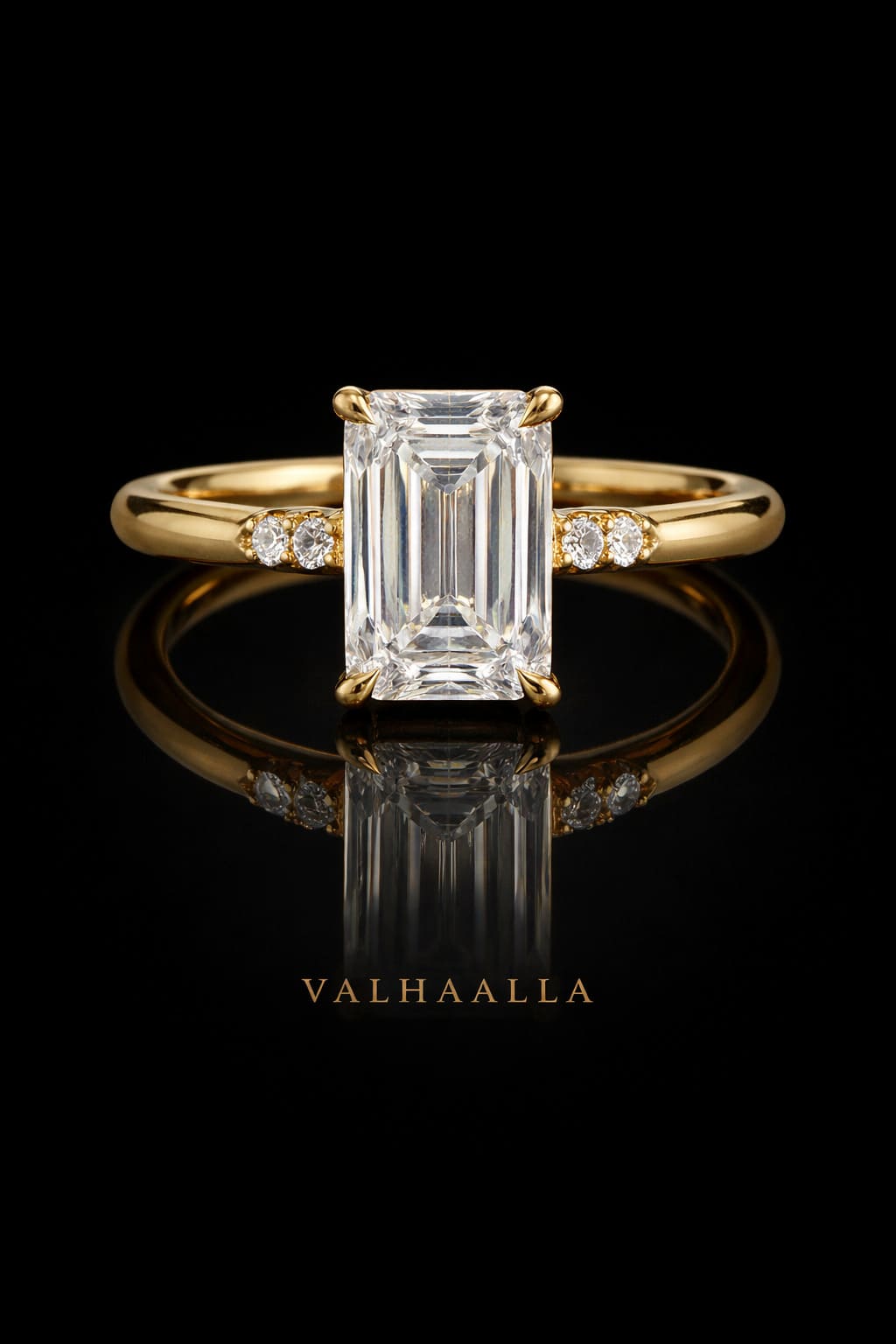 2.00 Ct Emerald Cut Diamond Solitaire Engagement Ring Solid 14K Gold
