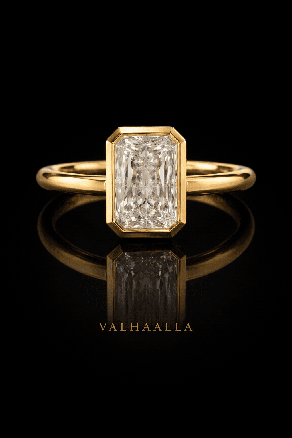 2.5 Ct Emerald Cut Diamond Prong Set Solitaire Ring Solid In Gold