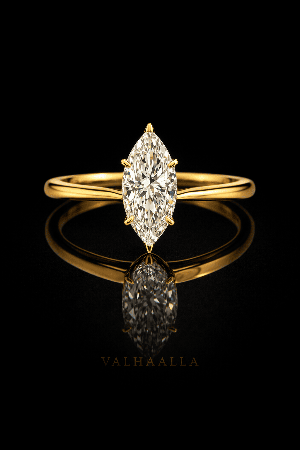 2.50 Ct Marquise Cut Diamond Cathedral Solitaire Ring Solid In Gold