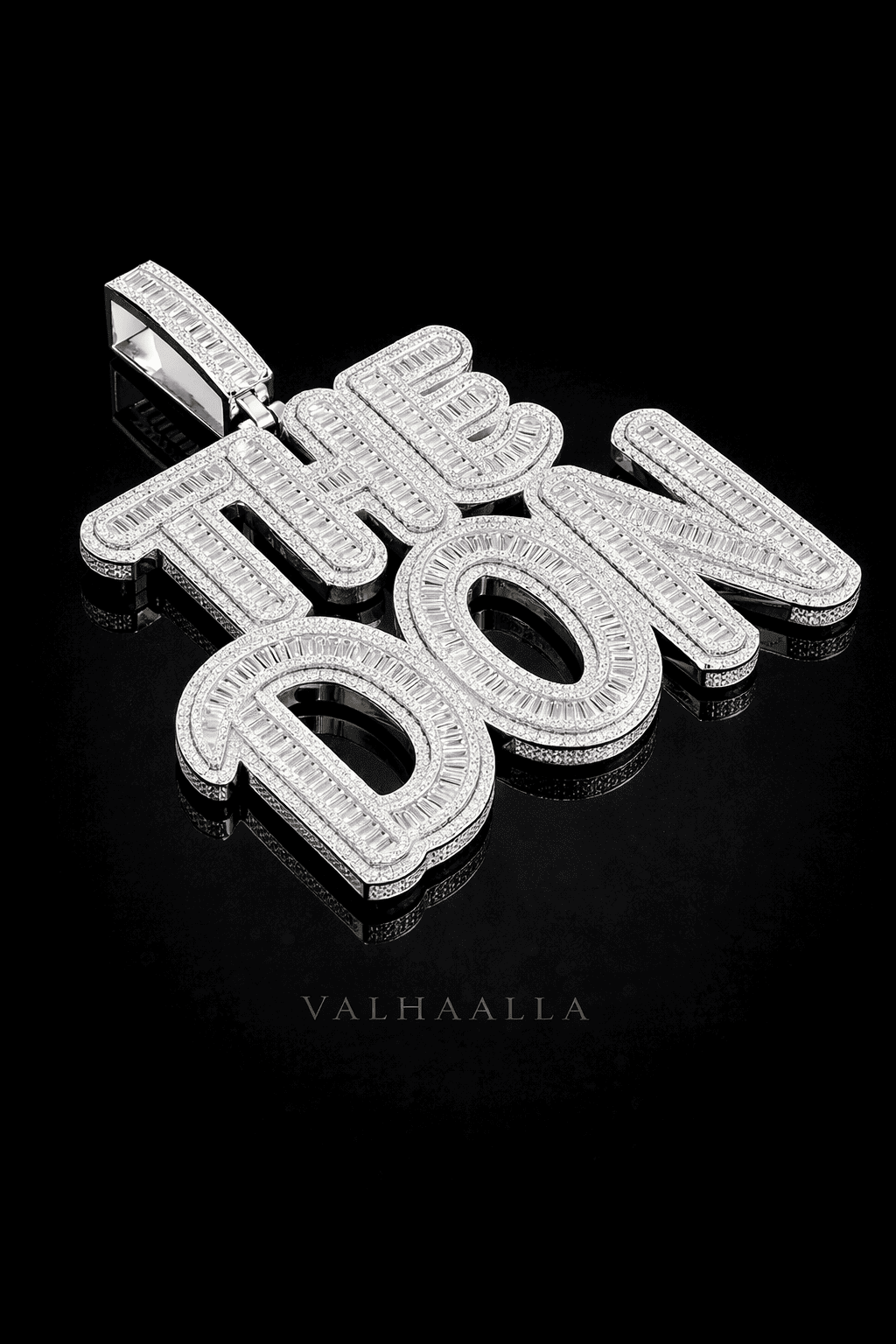 Custom “THE DON” Iced Out Baguette Moissanite Diamond Pendant Hip Hop Necklace in White Yellow Rose Gold