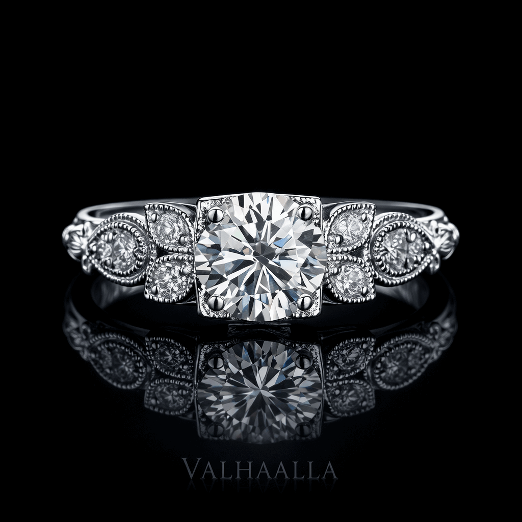 14K White Gold 2.9 Ct Moissanite Round Diamond Lovely Wedding Christmas Her Ring