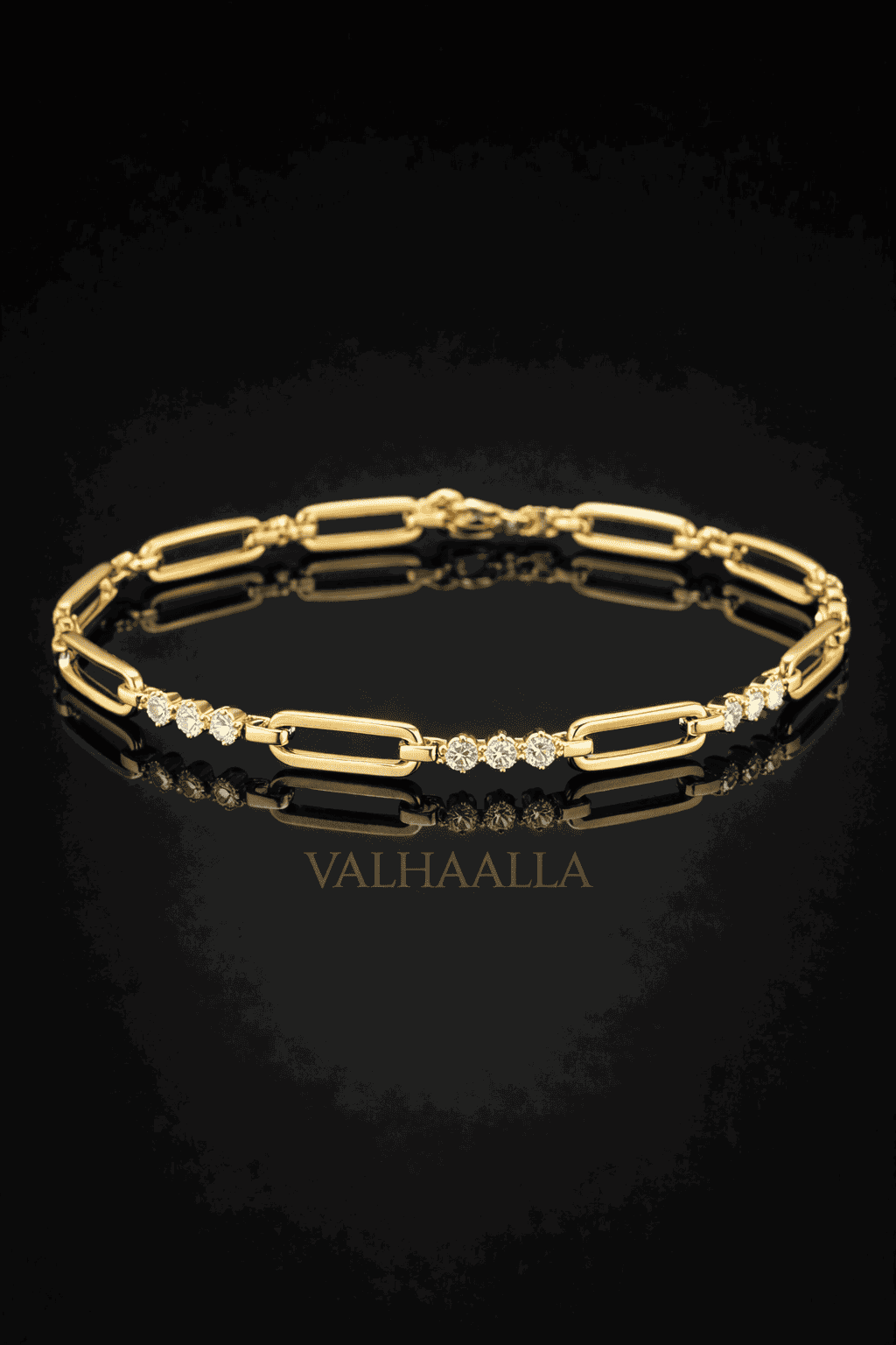 4 CT Diamond Paper Clip Bracelet For Women Solid Gold Elegant Diamond Link Chain Layering Bracelet Rectangle Wedding Bracelet
