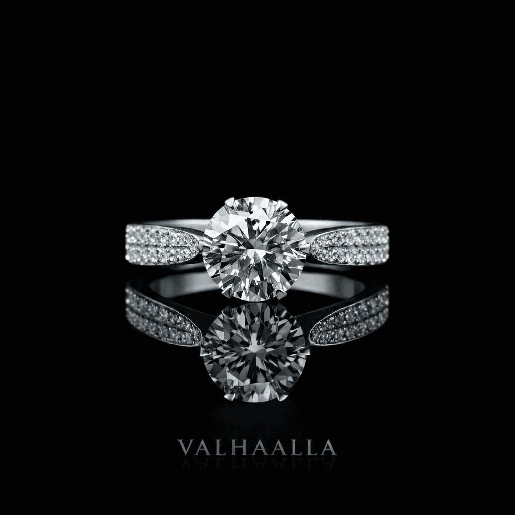 2.50 Carat Round Cut Solitaire Engagement Ring Solid In Gold