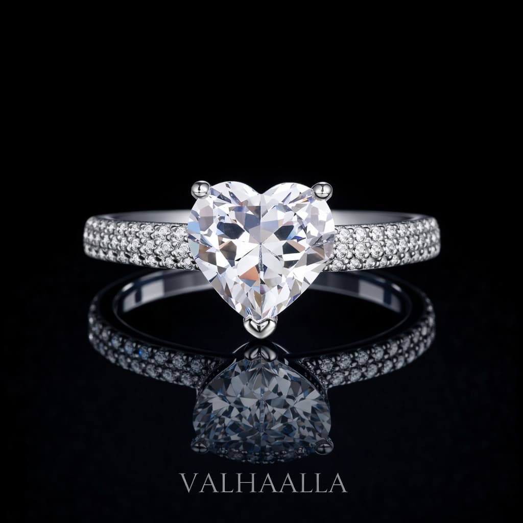 2.50Ct Heart Cut Moissanite Solitaire Engagement Ring Solid 14K In Gold