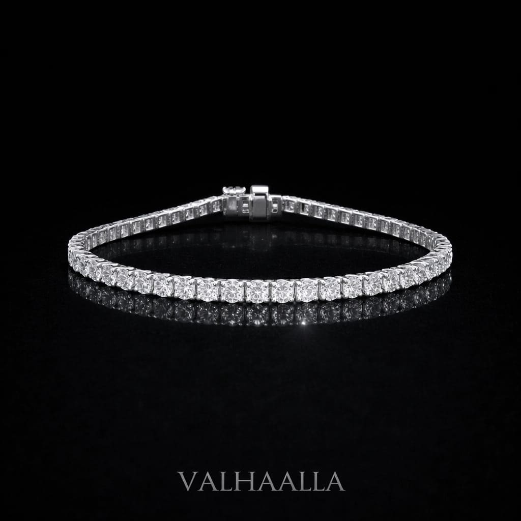 5.10 CTW Round Brilliant Diamond Tennis Bracelet Solid Gold Gift