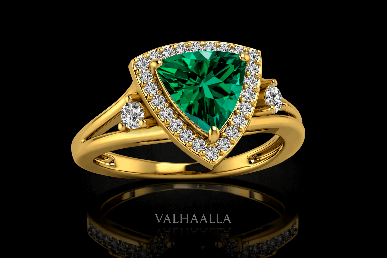 1.99Ct Lab Created Green Emerald & Moissanite Diamond Halo Engagement Ring White Yellow Rose Gold