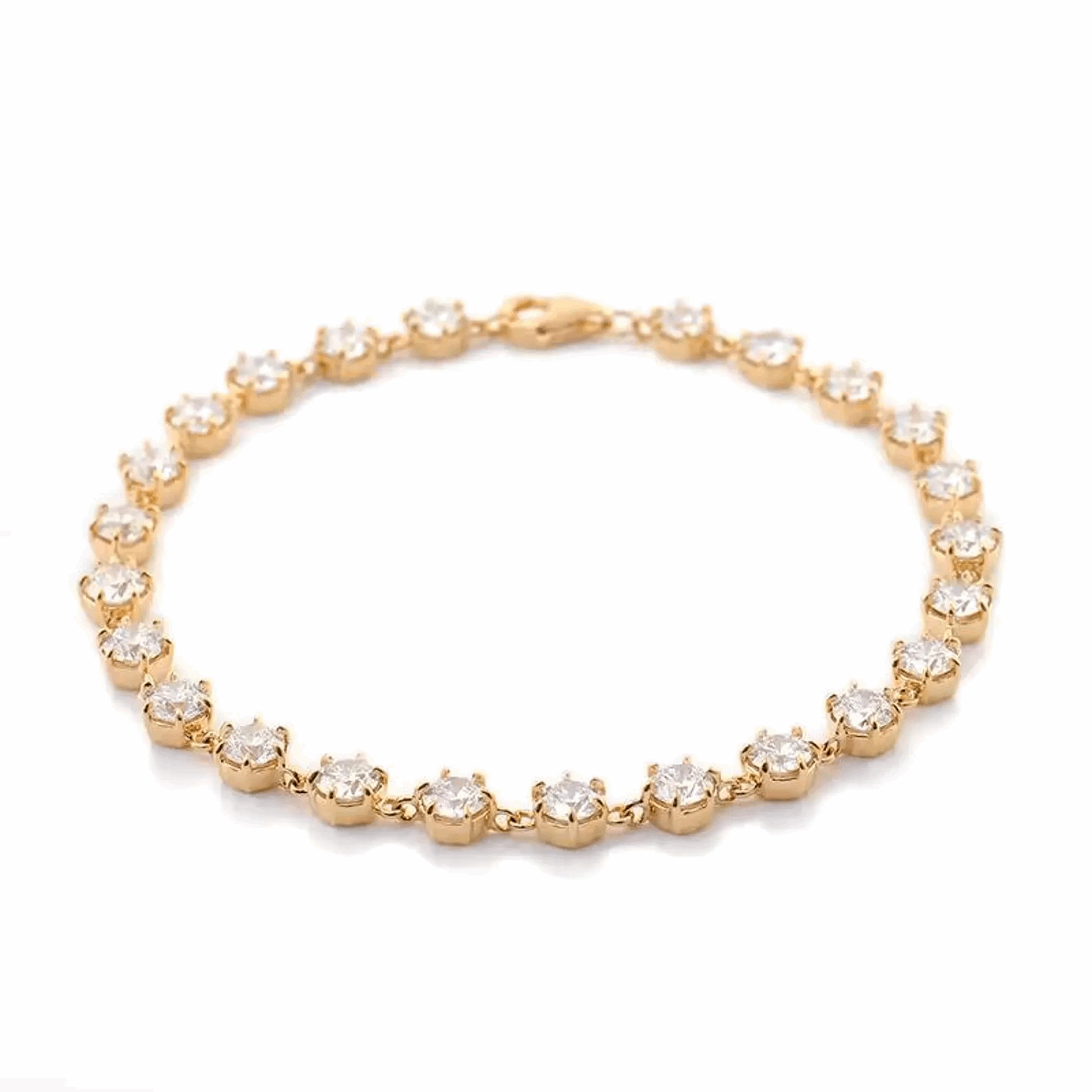 Classic Solid Diamond Tennis Bracelet Elegant Round Cut Prong Setting Luxury Jewellery for Her