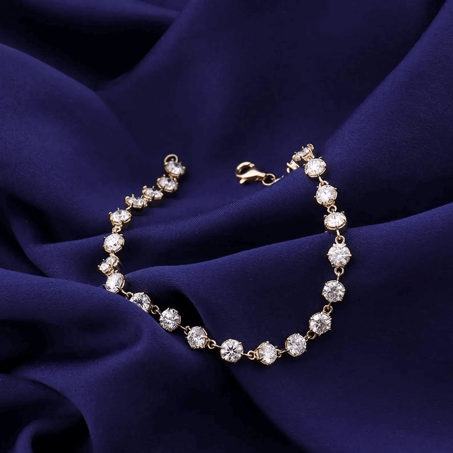 Classic Solid Diamond Tennis Bracelet Elegant Round Cut Prong Setting Luxury Jewellery for Her