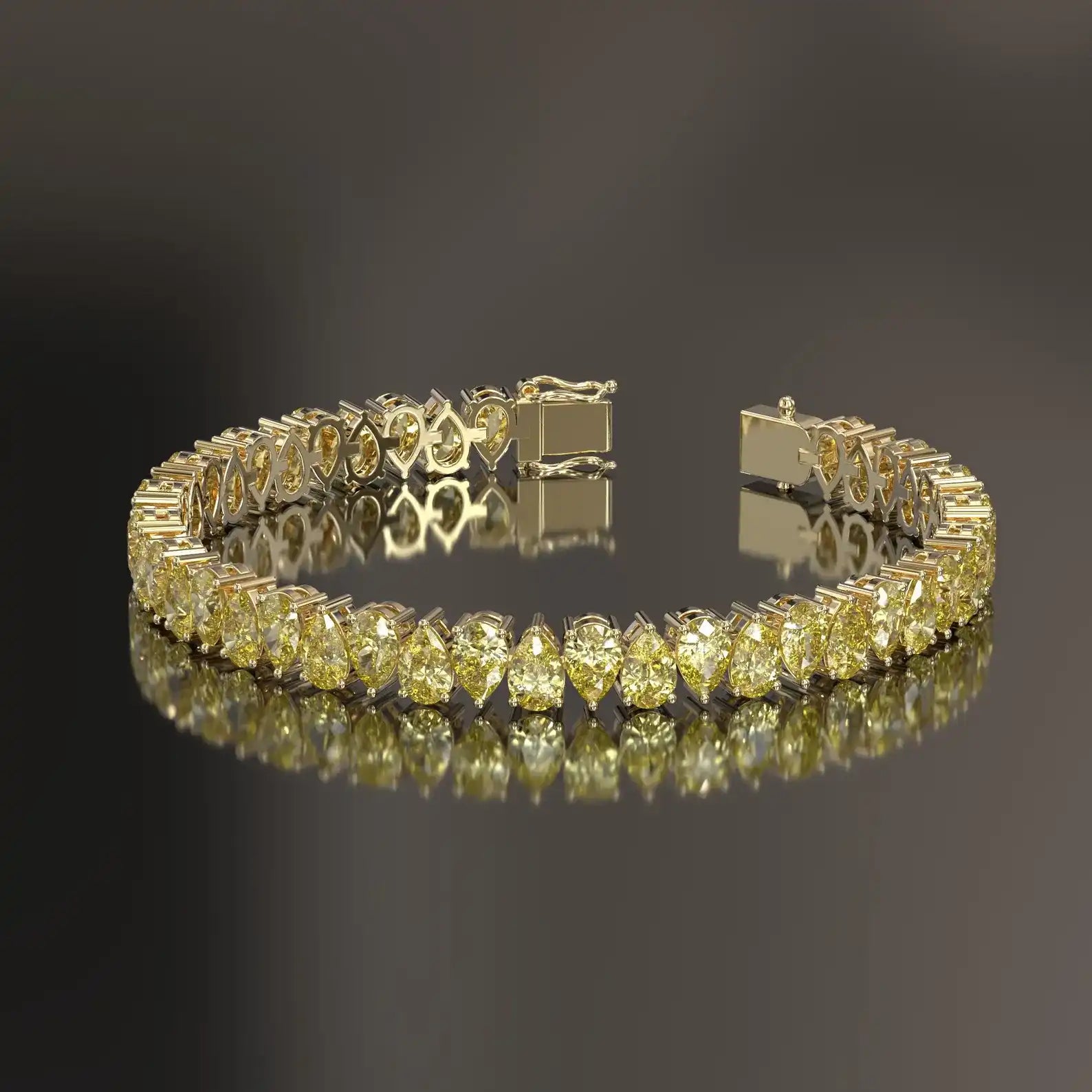 Fancy Diamond Tennis Bracelet Pear Cut Vivid Diamond Bracelet Prong Set Luxury Tennis Bracelet for Women Fine Jewelry Gift