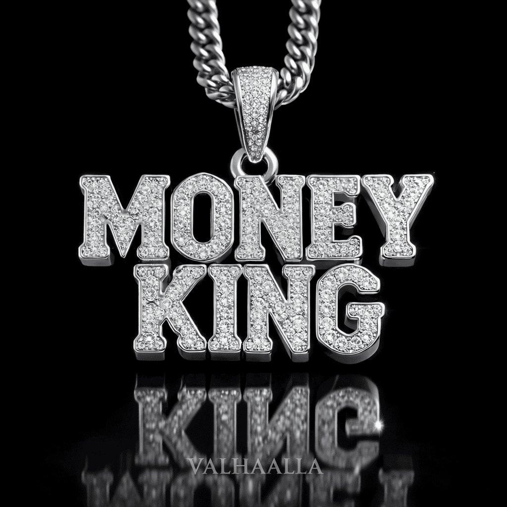 Moissanite  8.00 Ct MONEY KING Pendant  14k Hip Hop Necklace | Yellow | Rose Gold