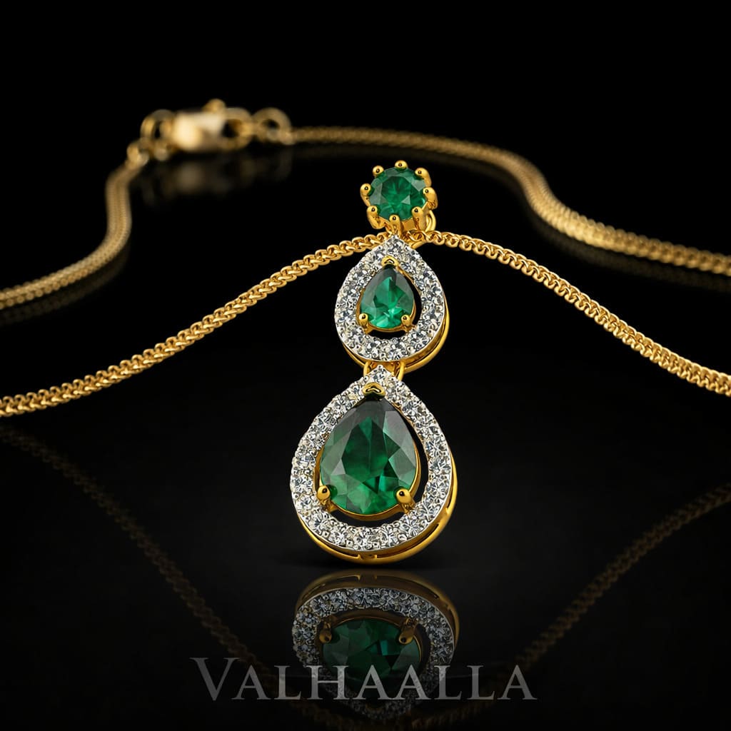 0.264 CT Floral Inspired Solid Gold Pendant  Women’s Fine Jewelry