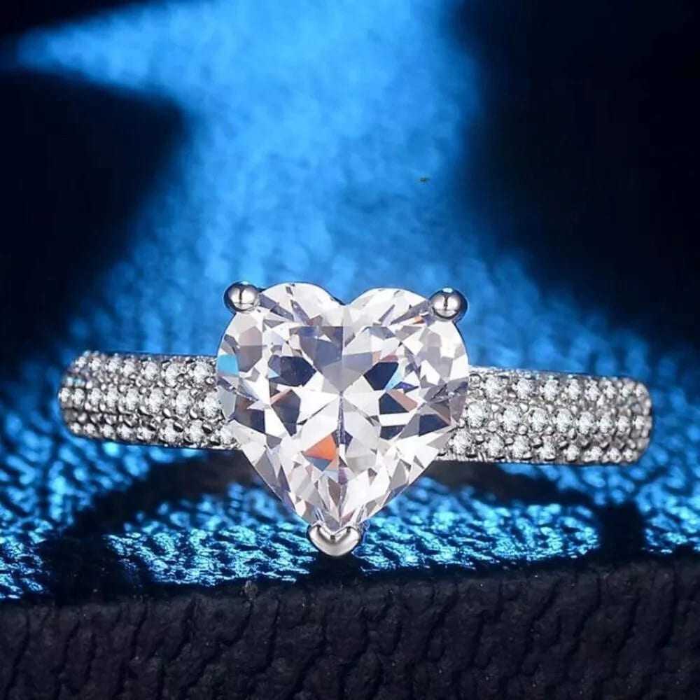 2.50Ct Heart Cut Moissanite Solitaire Engagement Ring Solid 14K White/Yellow/Rose Gold Classic Bridal Ring for Her