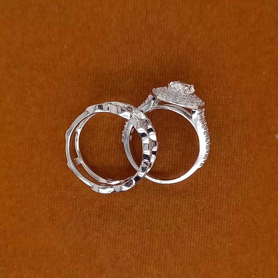 4 Carat Oval Moissanite Engagement Ring Set Solid White/Yellow/Rose Gold Bridal Jewelry