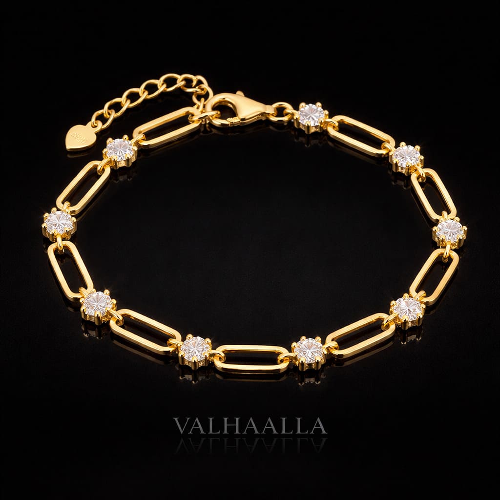 4 Ct Solid Gold Diamond Paperclip Chain Bracelet Luxury Jewelry Gift