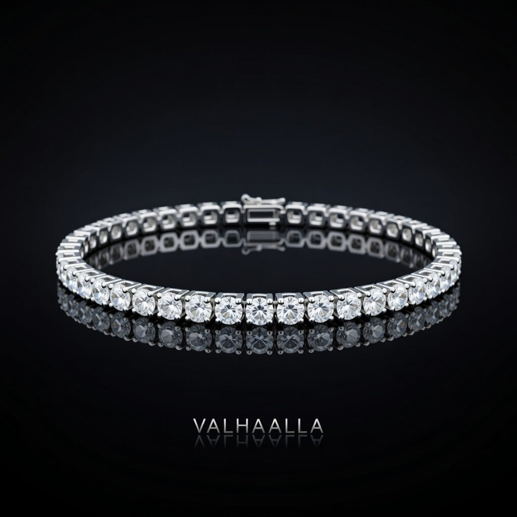 6.60 CTW Round Diamond Tennis Bracelet in Solid Gold Classic Prong Set